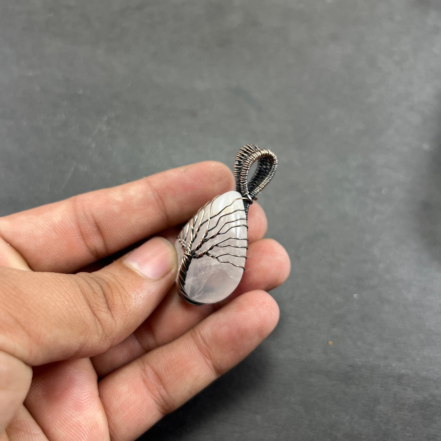 Pink Rose Quartz Gemstone Pendant