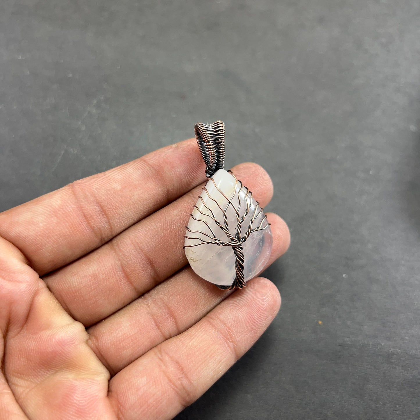 Pink Rose Quartz Gemstone Pendant