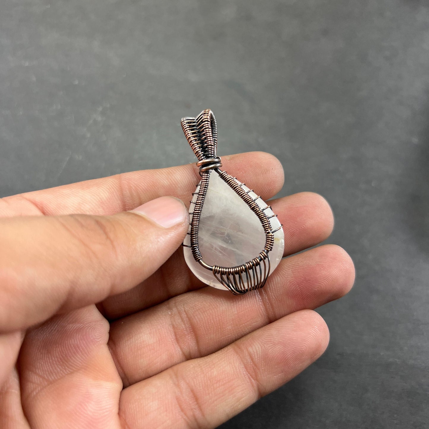 Pink Rose Quartz Gemstone Pendant