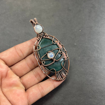 Green Bloodstone Gemstone Pendant