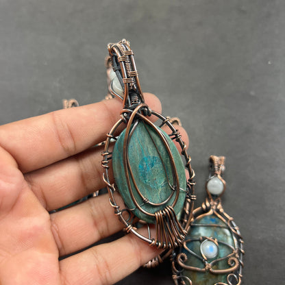 Blue-Green Chrysocolla Gemstone Pendant