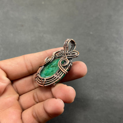 Green Zambian Emerald Gemstone Pendant