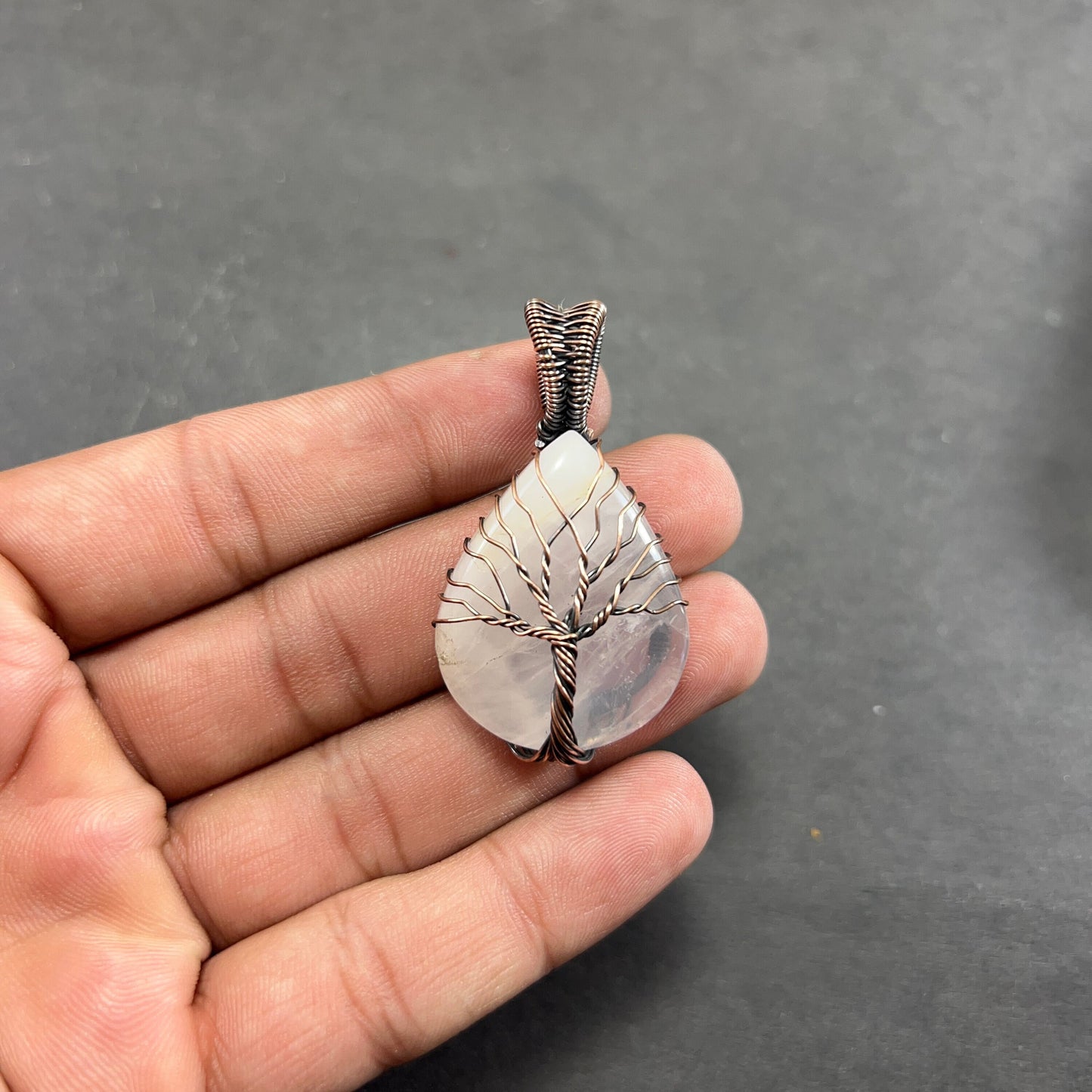 Pink Rose Quartz Gemstone Pendant