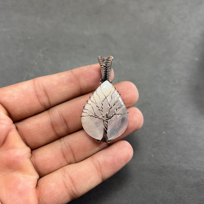 Pink Rose Quartz Gemstone Pendant