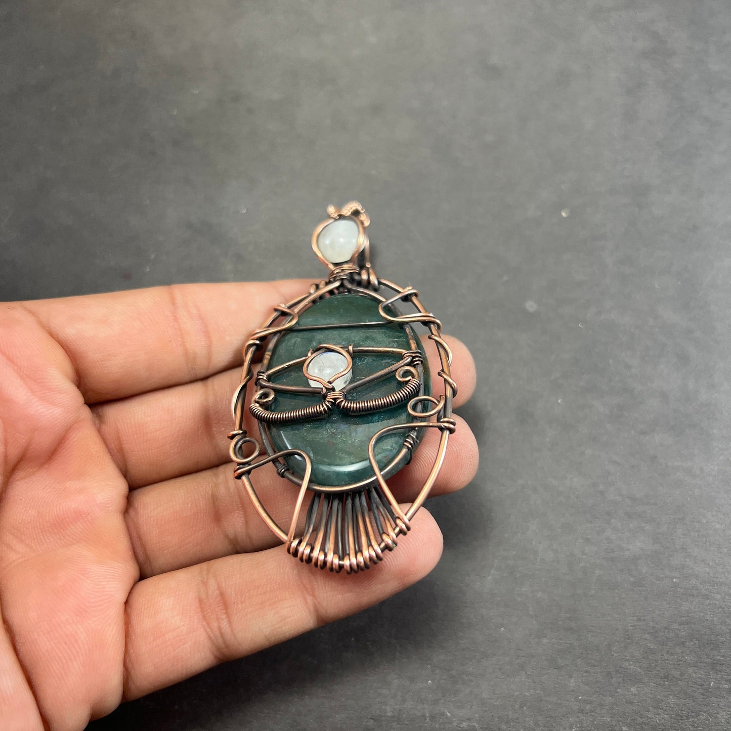 Green Bloodstone Gemstone Pendant