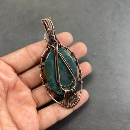 Green Bloodstone Gemstone Pendant