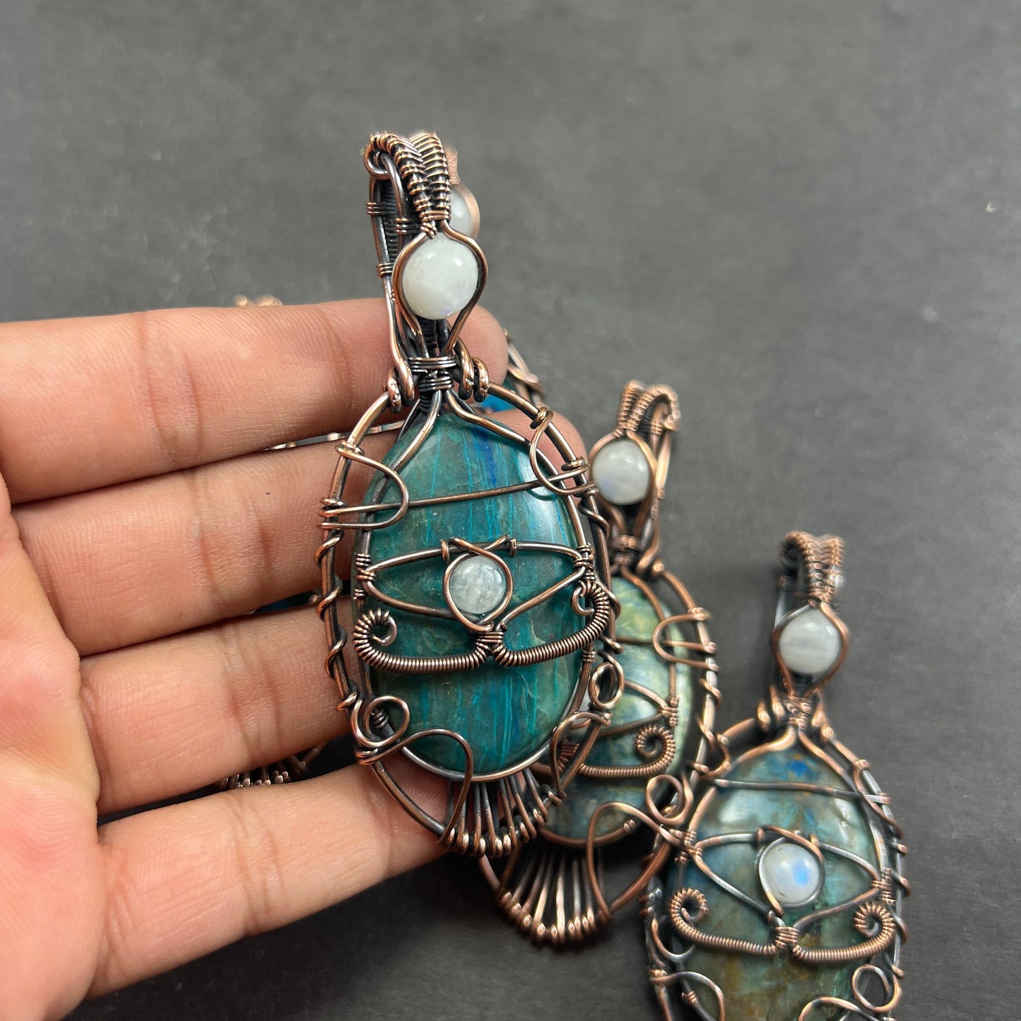 Blue-Green Chrysocolla Gemstone Pendant