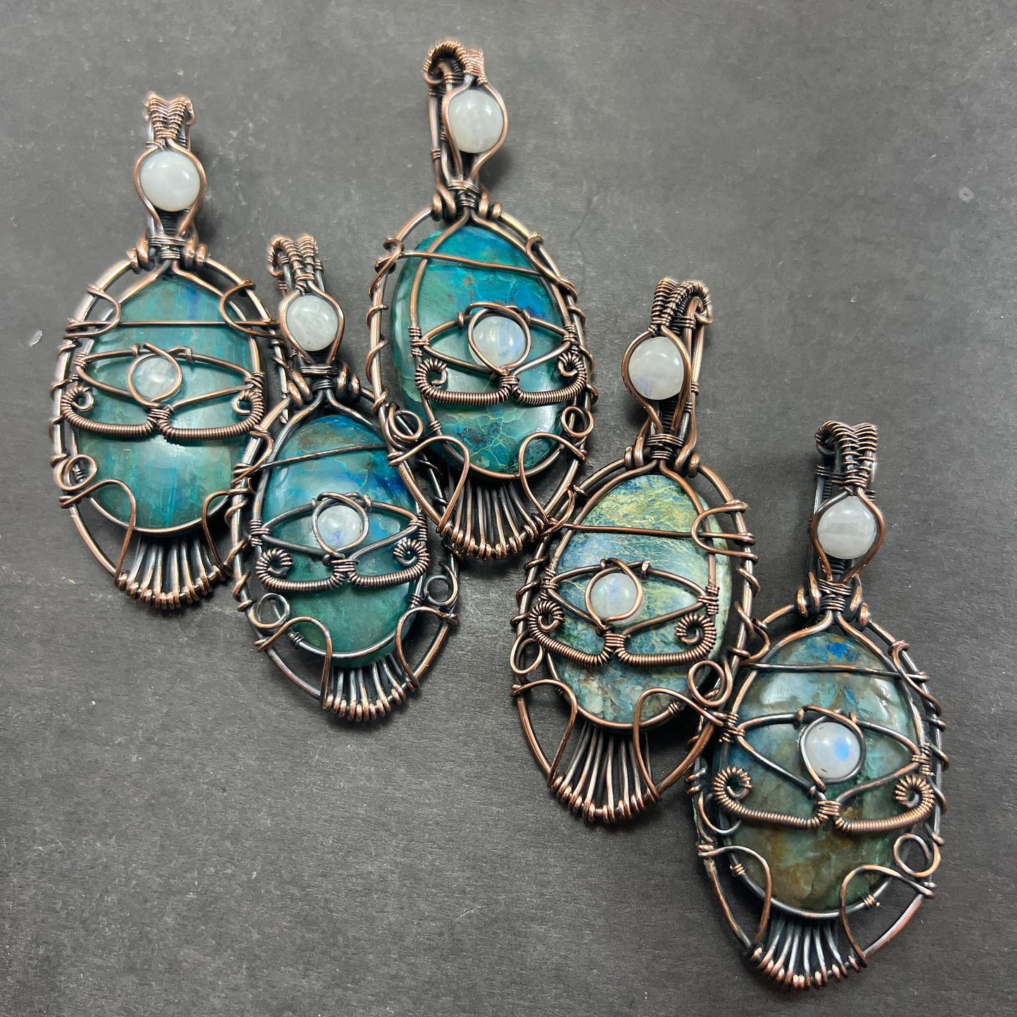 Blue-Green Chrysocolla Gemstone Pendant
