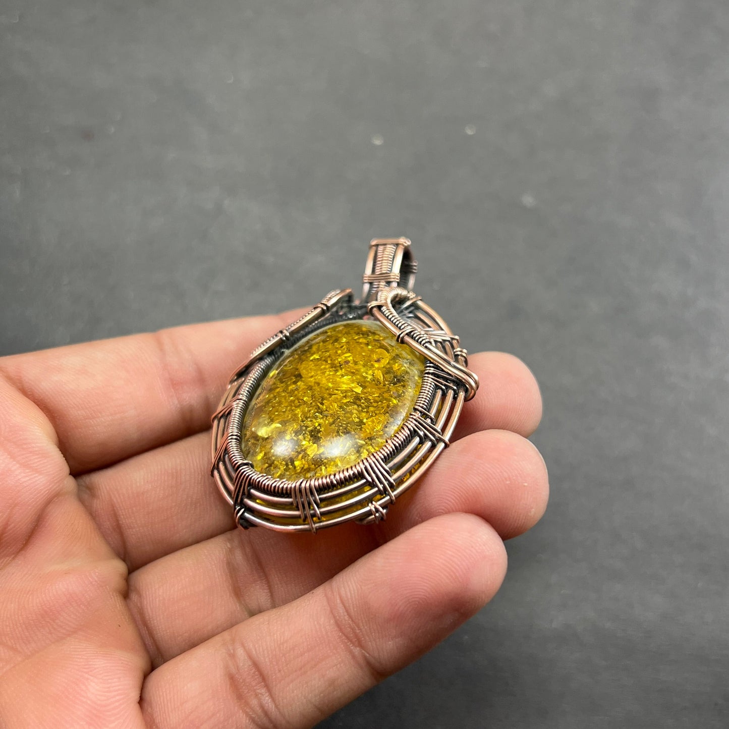Golden Amber Gemstone Pendant
