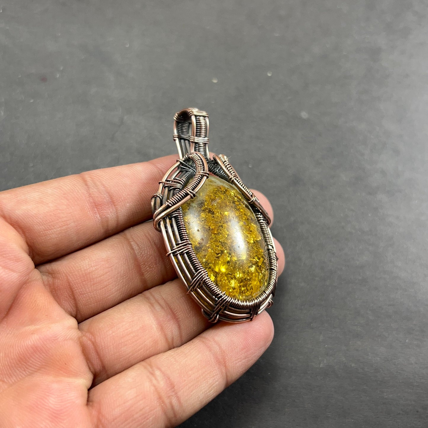 Golden Amber Gemstone Pendant