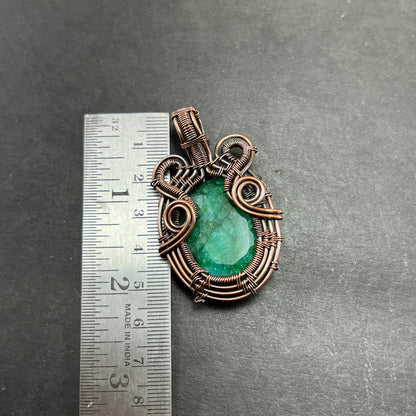 Green Zambian Emerald Gemstone Pendant