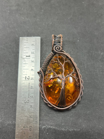 Golden Amber Gemstone Pendant