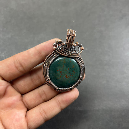 Green Bloodstone Gemstone Pendant