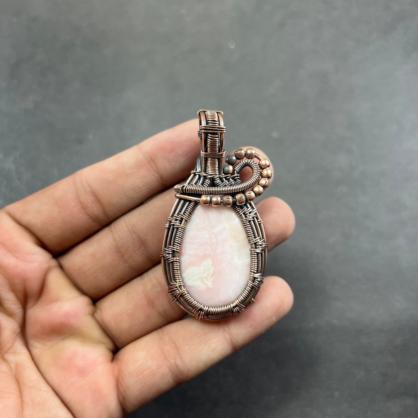 Pink Opal Gemstone Pendant