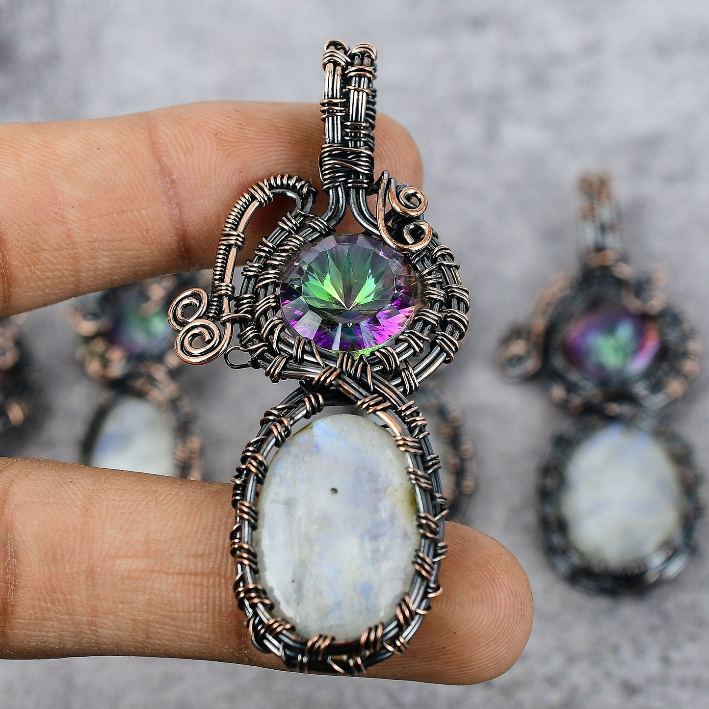 Rainbow Moonstone Gemstone Pendant