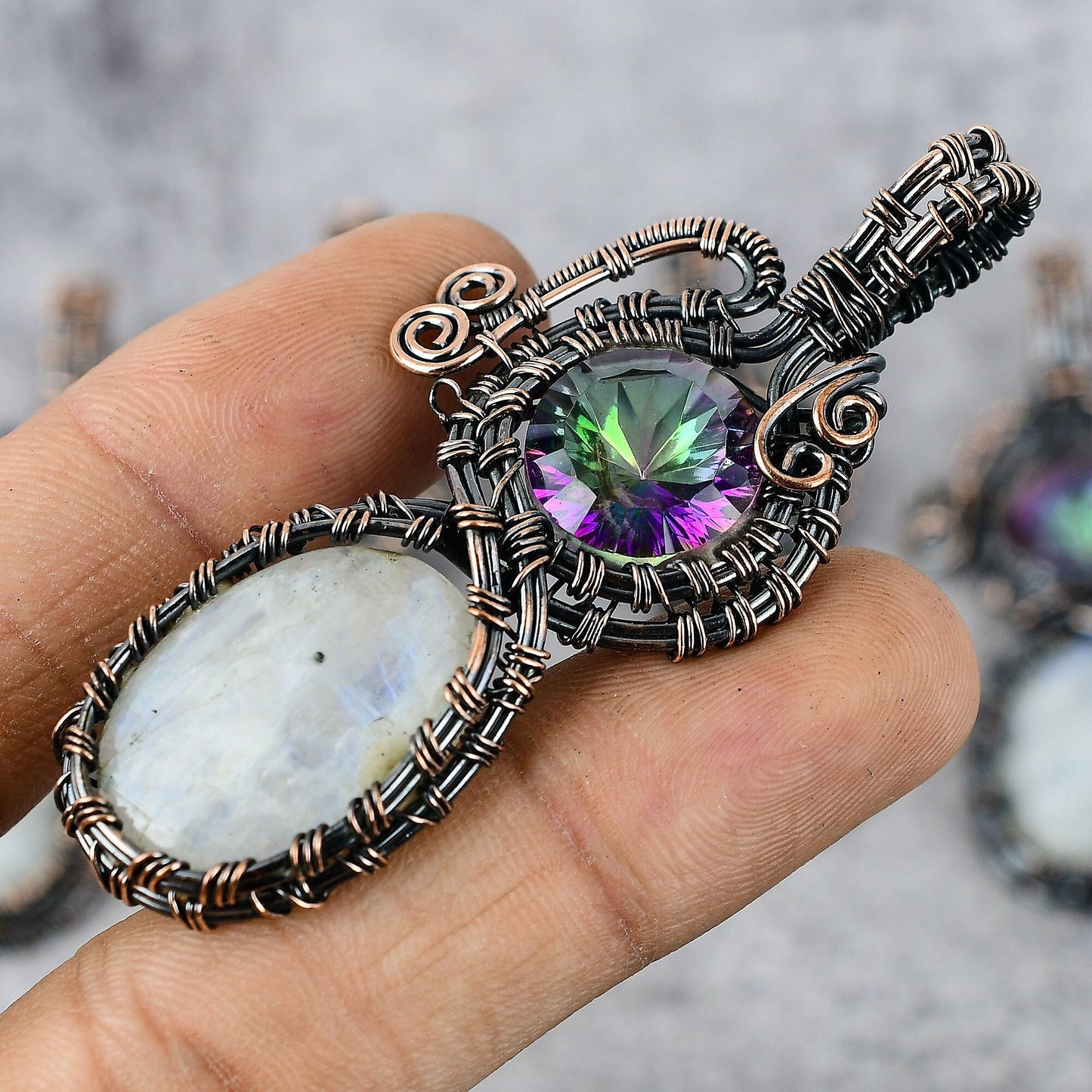 Rainbow Moonstone Gemstone Pendant