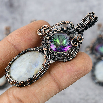 Rainbow Moonstone Gemstone Pendant
