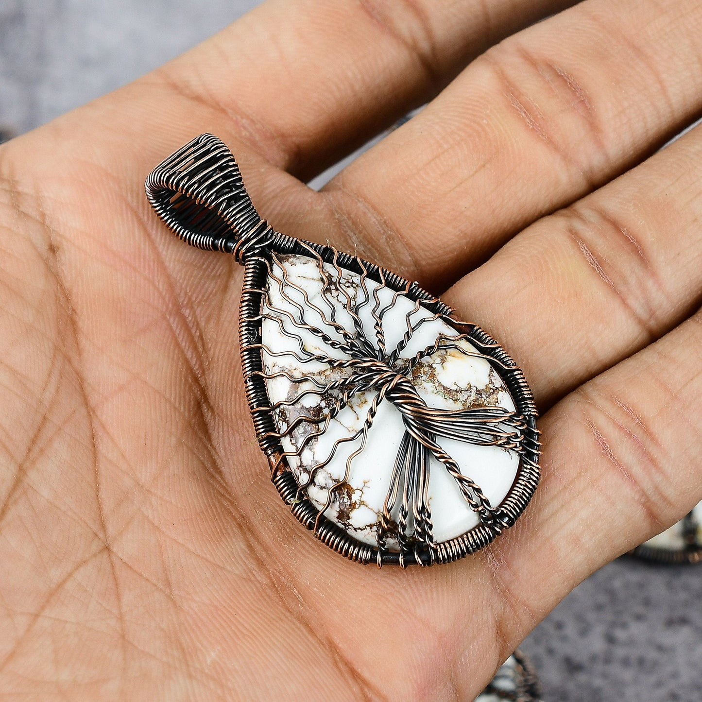 Copper Brown Wild Horse Jasper Gemstone Pendant