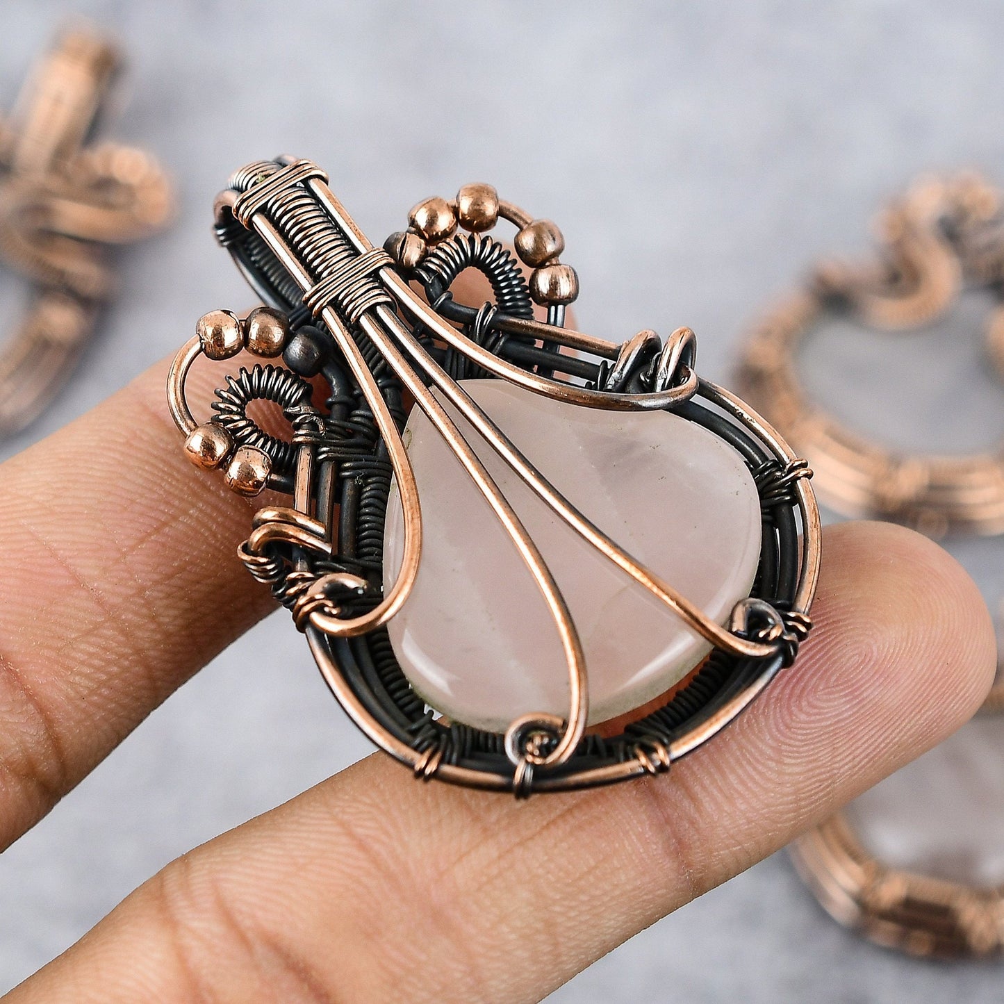 Pink Rose Quartz Gemstone Pendant