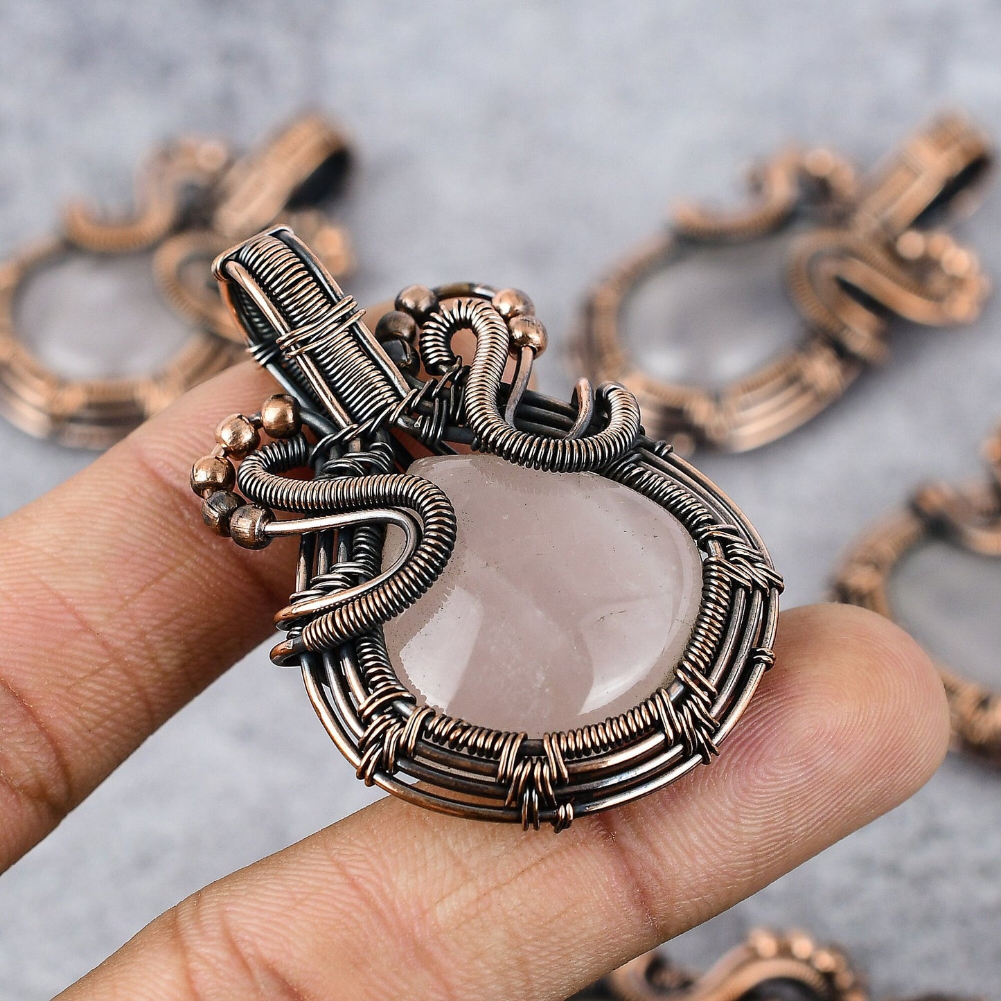 Pink Rose Quartz Gemstone Pendant