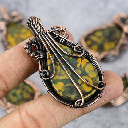 Multicolor Fruit Jasper Gemstone Pendant