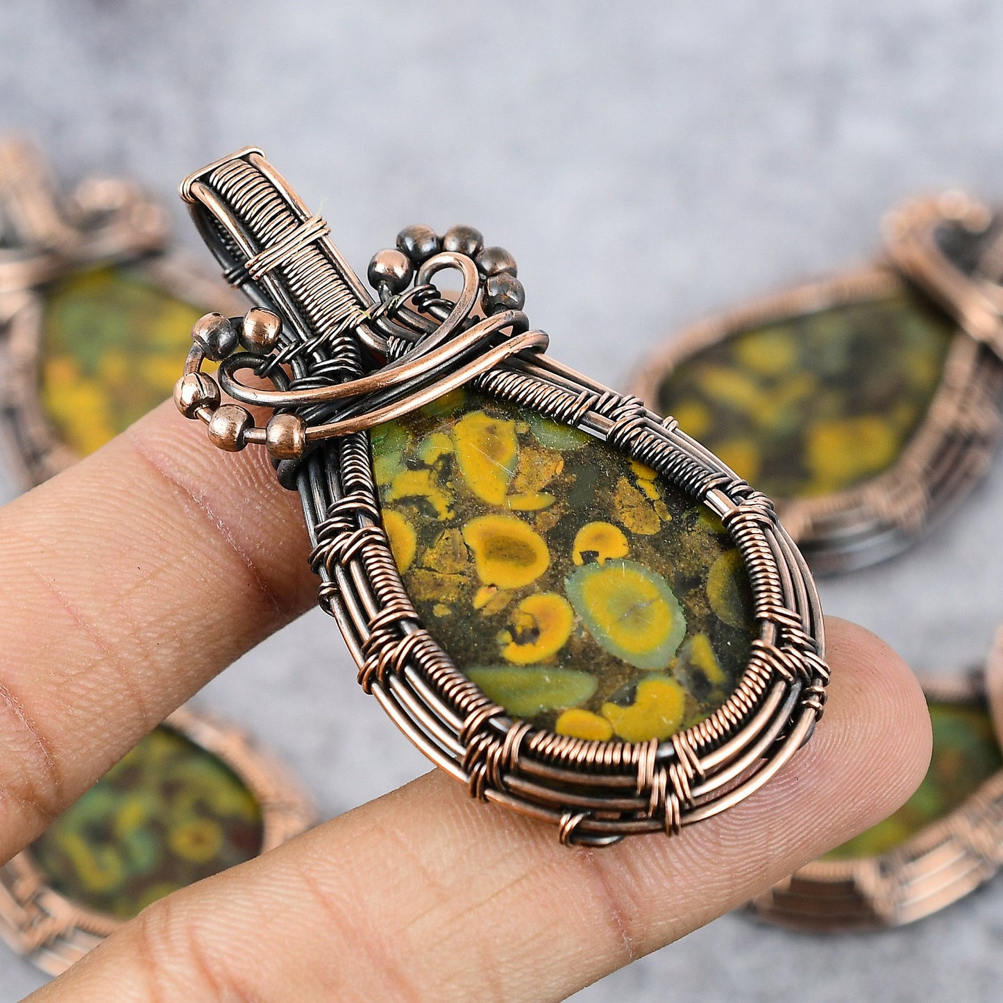 Multicolor Fruit Jasper Gemstone Pendant