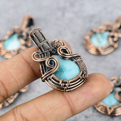 Blue Larimar Gemstone Pendant