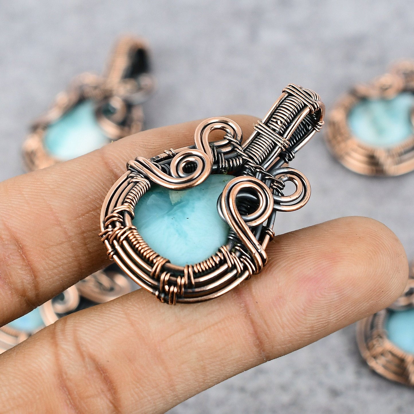 Blue Larimar Gemstone Pendant