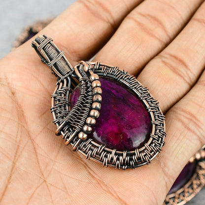 Pink Fire Labradorite Gemstone Pendant