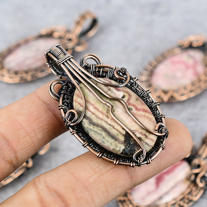 Pink Rhodochrosite Gemstone Pendant