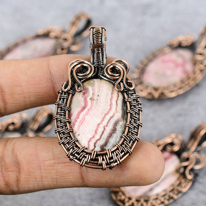 Pink Rhodochrosite Gemstone Pendant