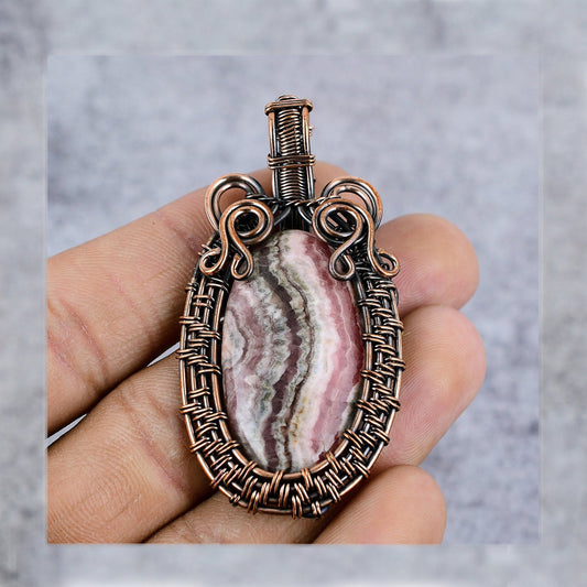 Pink Rhodochrosite Gemstone Pendant