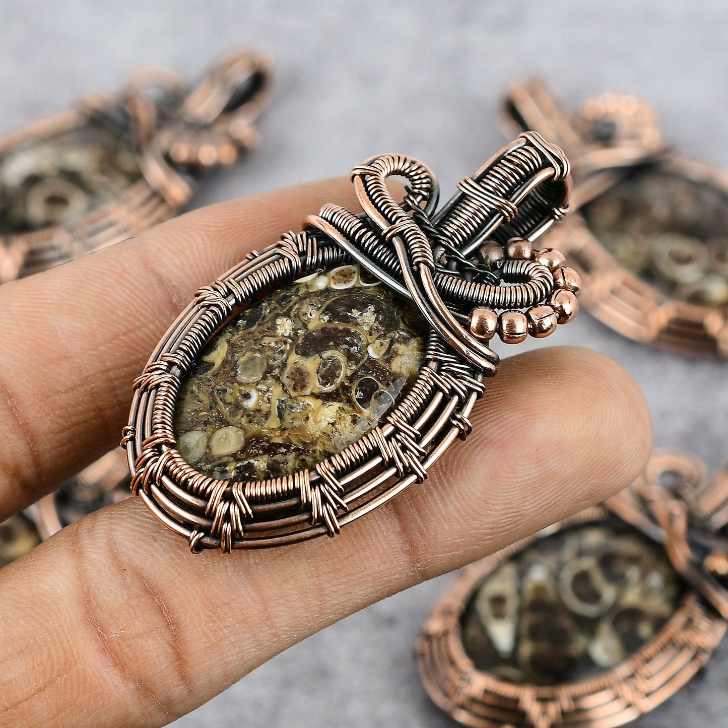 Brown Turritella Gemstone Pendant