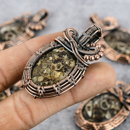 Brown Turritella Gemstone Pendant