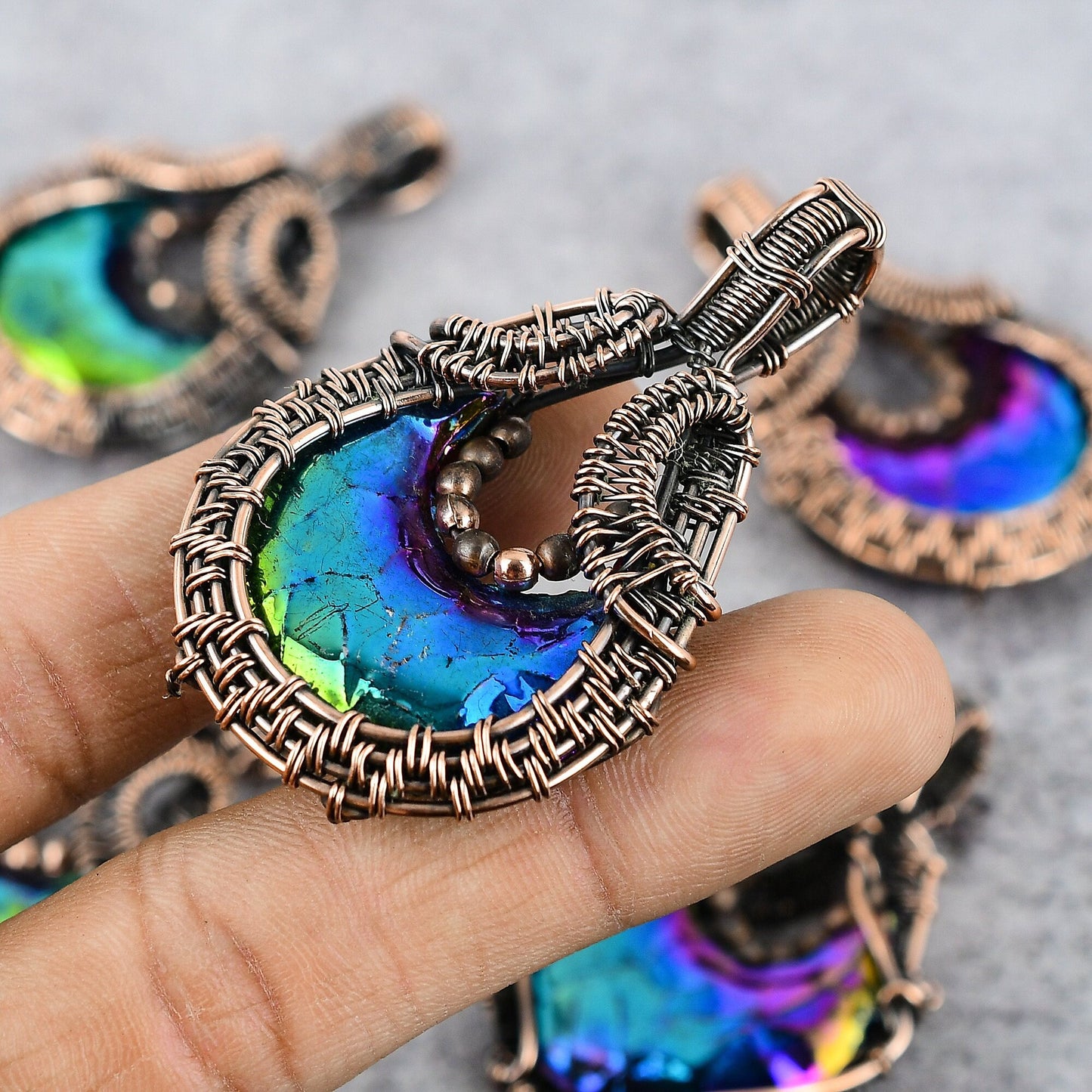 Blue-Green Druzy Gemstone Pendant