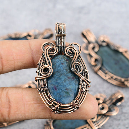 Blue Ruby Kyanite Gemstone Pendant