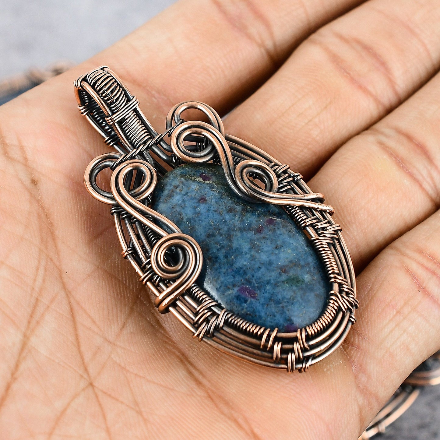 Blue Ruby Kyanite Gemstone Pendant
