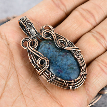 Blue Ruby Kyanite Gemstone Pendant