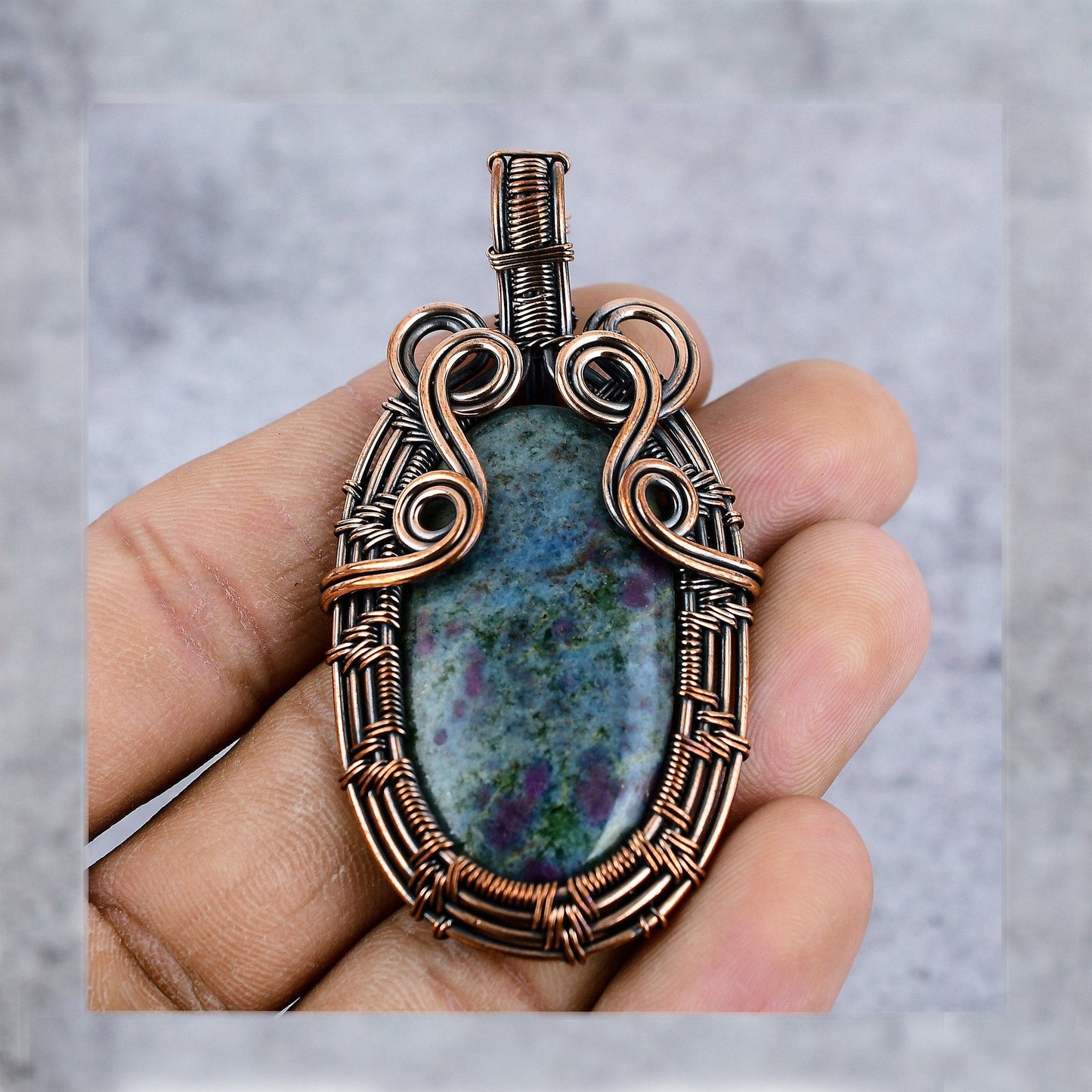 Blue Ruby Kyanite Gemstone Pendant