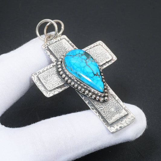 Turquoise Gemstone Cross Pendant
