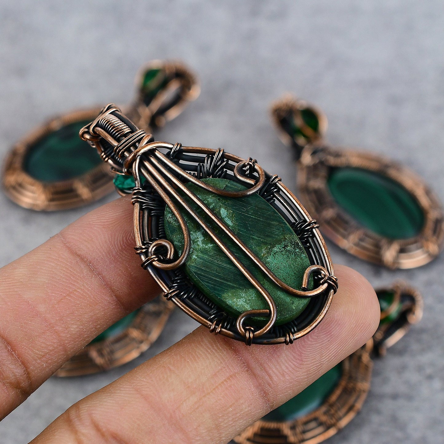 Green Malachite Gemstone Pendant