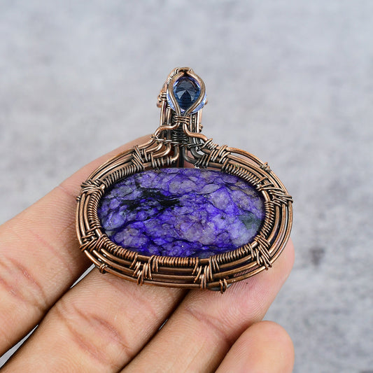 Blue Dendrite Opal Gemstone Pendant