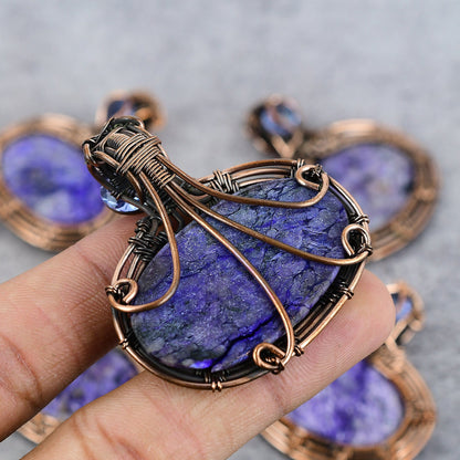 Blue Dendrite Opal Gemstone Pendant