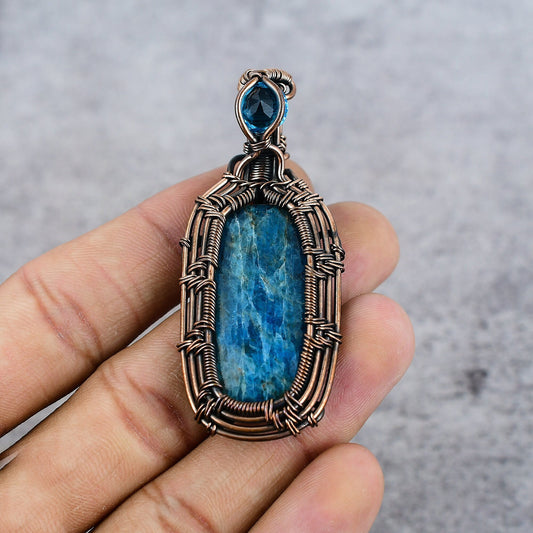 Neon Blue Apatite Gemstone Pendant