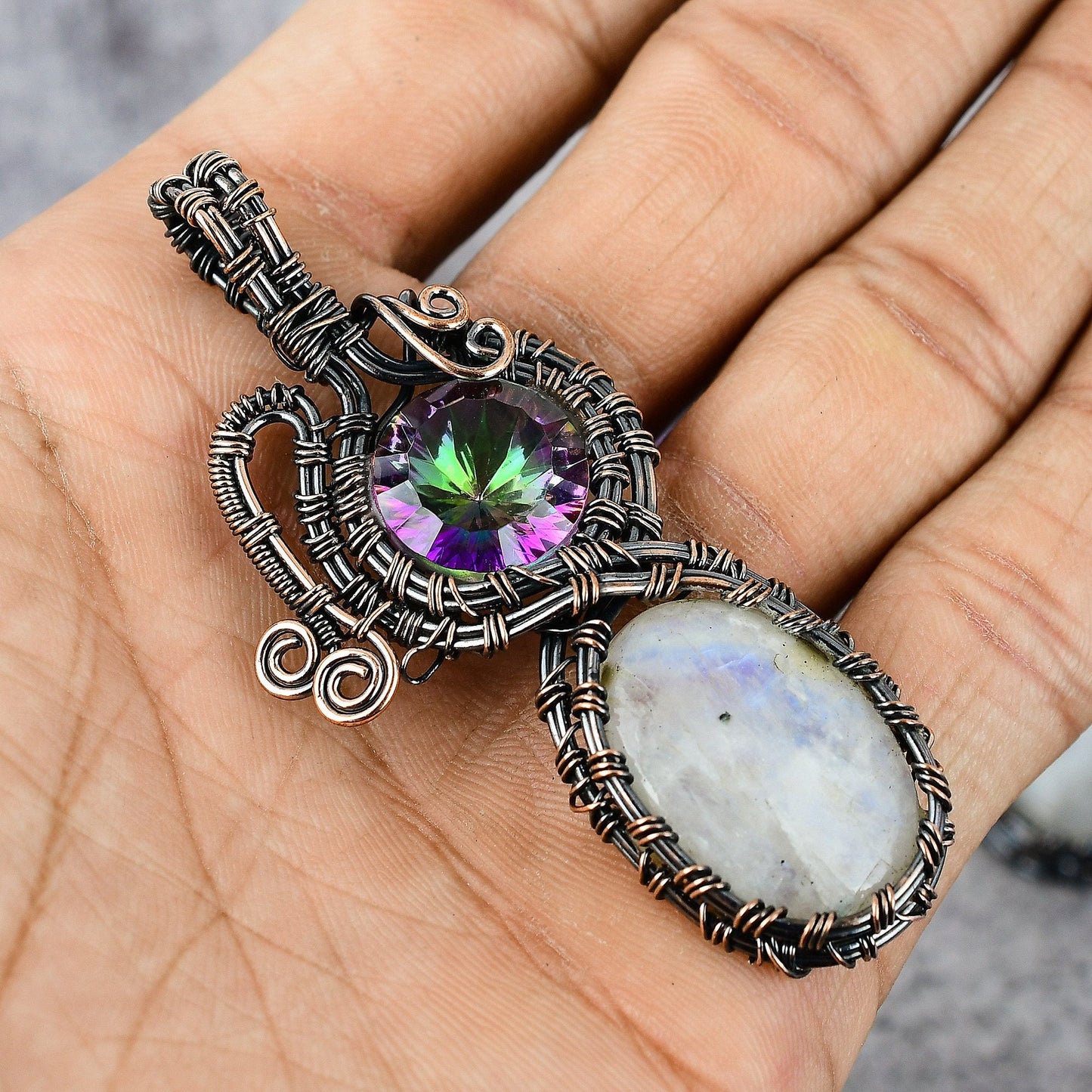 Rainbow Moonstone Gemstone Pendant