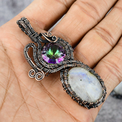 Rainbow Moonstone Gemstone Pendant