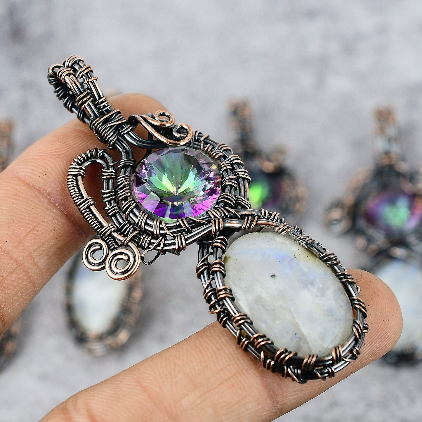 Rainbow Moonstone Gemstone Pendant