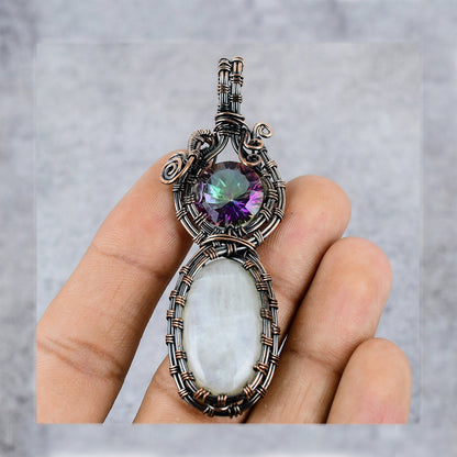 Rainbow Moonstone Gemstone Pendant