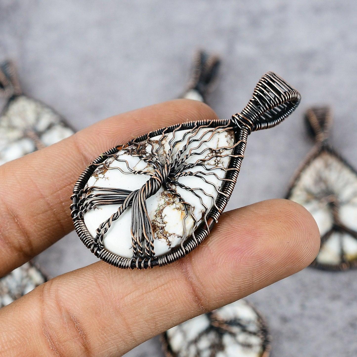 Copper Brown Wild Horse Jasper Gemstone Pendant
