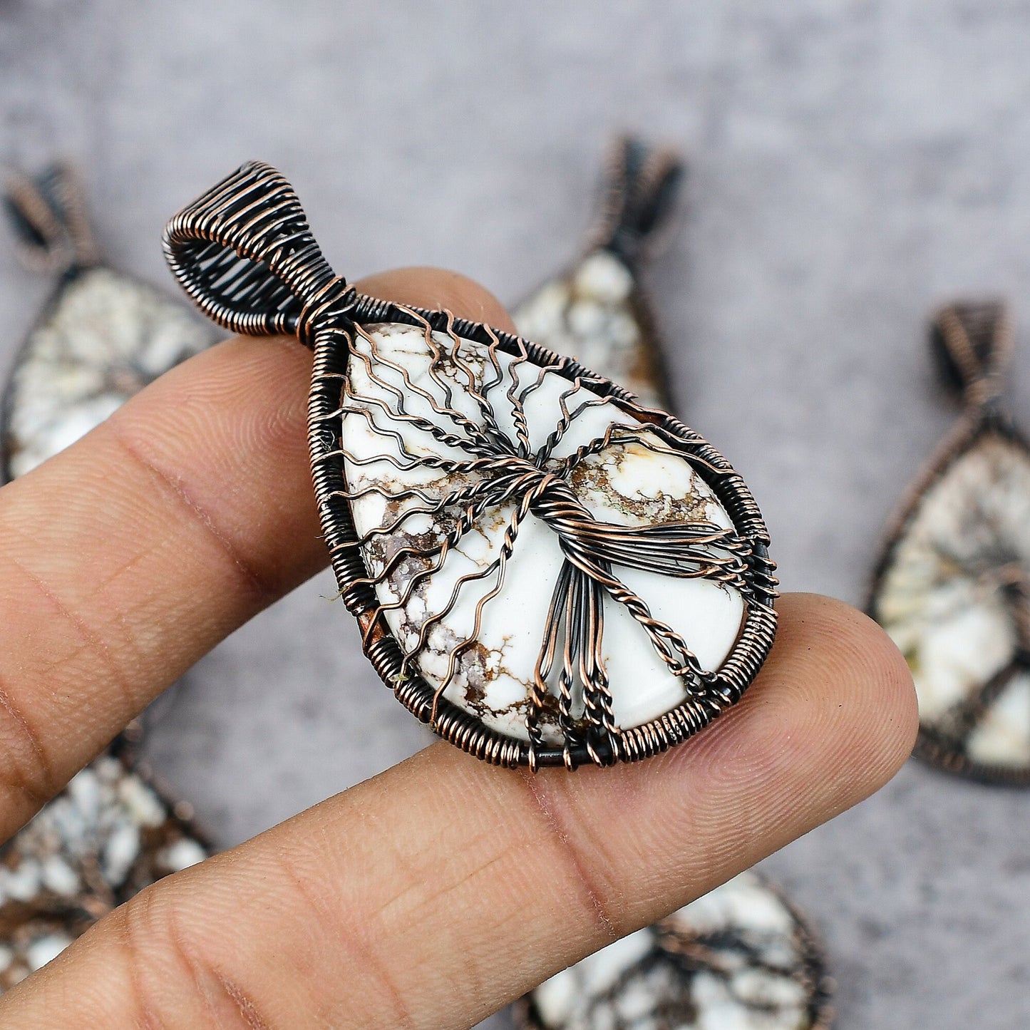 Copper Brown Wild Horse Jasper Gemstone Pendant